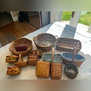 Longaberger Brown and Tan Basket Set of 13